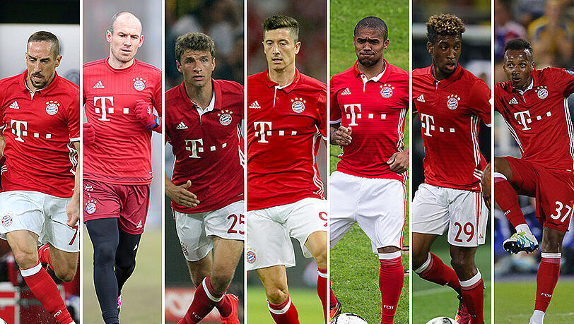 Die Offensivreihe des FC Bayern im AZ-Check. Die Offensivreihe des FC Bayern im AZ-Check.