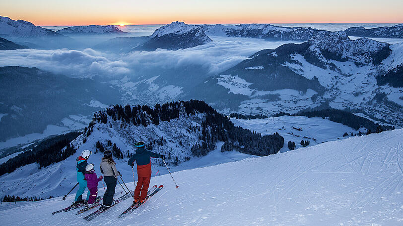 Neue Piste Gypaete im französischen Skigebiet Le Grand-Bornand &ndash; dort können Wintersportler sogar ihre Zeit messen lassen.