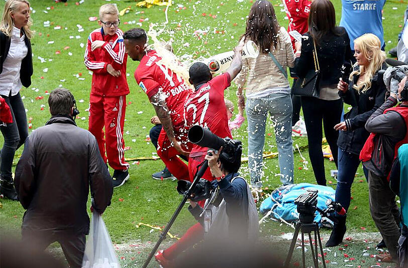 Die besten Bilder der Bayern-Meisterparty in der Allianz Arena.
