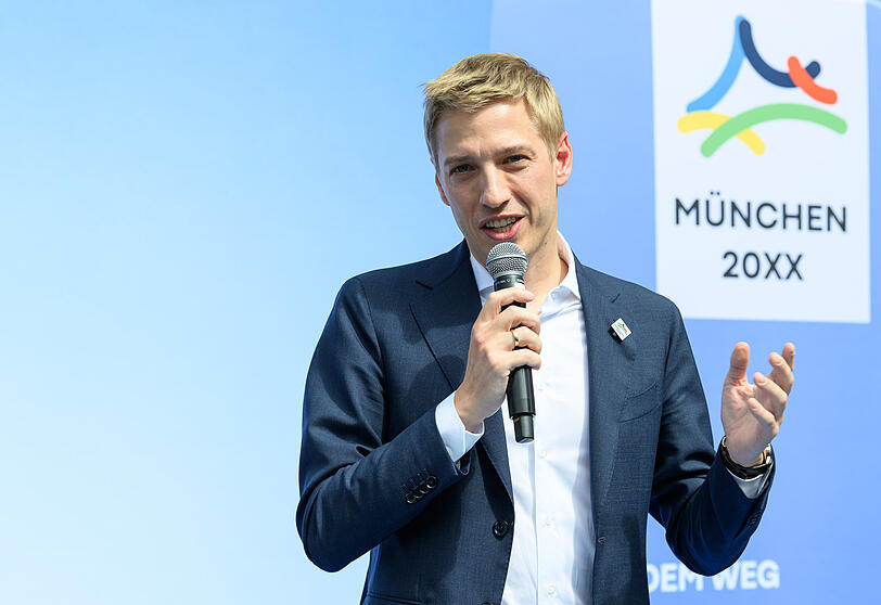 OB Dominik Krause (Gr&uuml;ne) wirbt f&uuml;r M&uuml;nchens Olympiabewerbung.