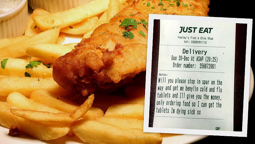 Normalerweise bestellen Kunden bei 'Feeleys Chippy' überwiegend Fast Food - doch Ausnahmen bestätigen bekanntlich die Regel... Normalerweise bestellen Kunden bei 'Feeleys Chippy' überwiegend Fast Food - doch Ausnahmen bestätigen bekanntlich die Regel...