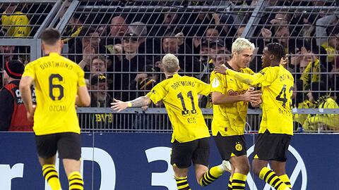 Marco Reus (2.v.l) brachte den BVB gegen Hoffenheim in Führung.