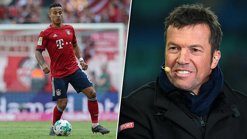 TV-Experte Lothar Matthäus (r.) ist enttäuscht von Thiagos Leistungen in den vergangenen Wochen.