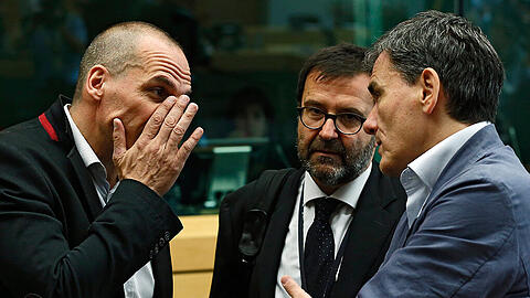 Ringen um eine Griechenland-Lösung: Finanzminister Yanis Varoufakis beim  Treffen der Euro-Gruppe.