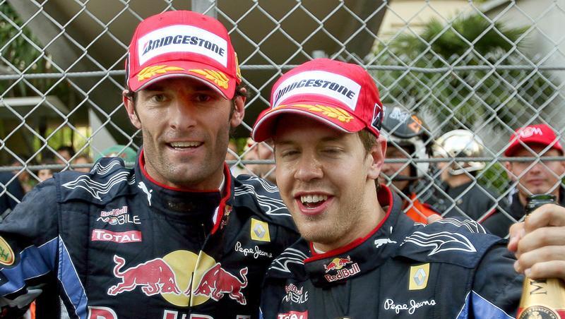Da war die Welt zwischen Mark Webber (li.) und Sebastian Vettel noch in Ordnung. Da war die Welt zwischen Mark Webber (li.) und Sebastian Vettel noch in Ordnung.