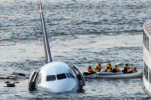 Die Maschine landete kurz nach dem Start im Hudson