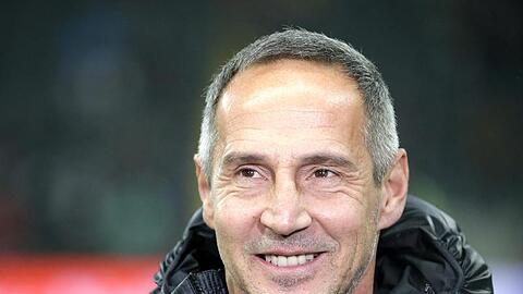 Frankfurts Trainer Adi Hütter war mit der Leistung seiner Mannschaft zufrieden.