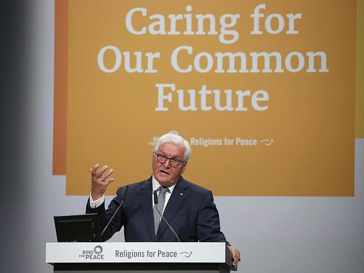 Bundespräsident Frank-Walter Steinmeier spricht zum Auftakt der Konferenz. Foto: Karl-Josef Hildenbrand