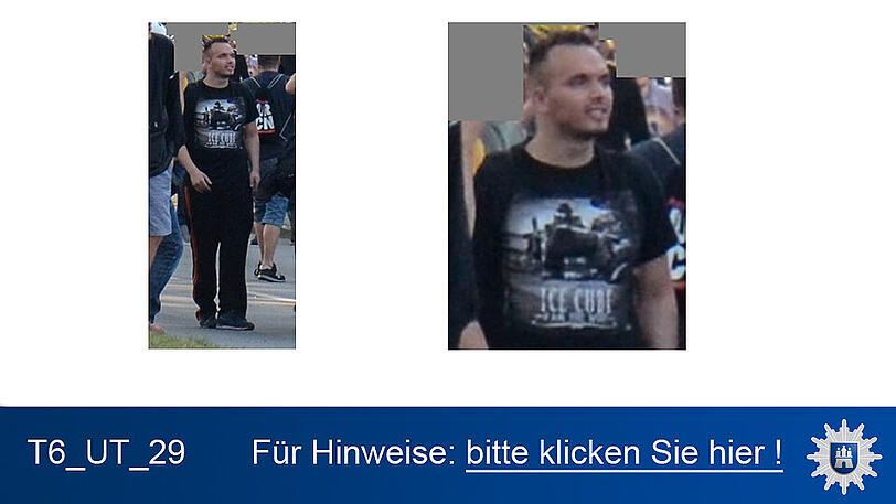 Nach diesen Personen wird öffentlich gefahndet. Die Polizei in Hamburg wird erreicht unter 040/4286-76543.