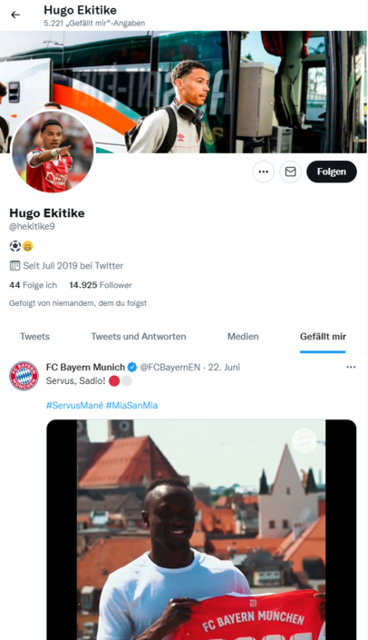 Hugo Ekitike wohl im Visier des FC Bayern. Hugo Ekitike wohl im Visier des FC Bayern.