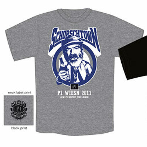 Das "Schorschtown"-Shirt gibts streng limitiert in 50 grauen und 50 schwarzen Shirts. Das P1 nimmt 70€ pro Shirt - ob Schorsch überhaupt von seinem Mode-Ruhm weiß, ist aber nicht ganz klar.