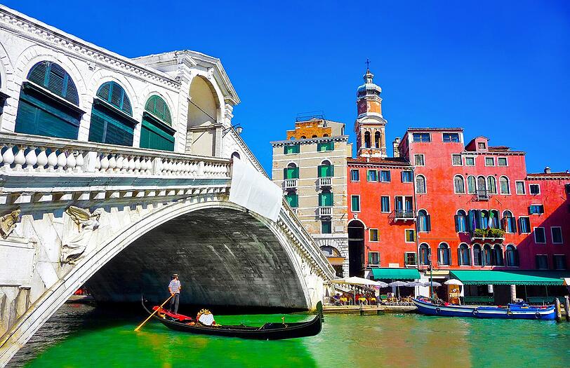 Das prunkvolle Endziel der Erkundungsfahrt: die Lagunenstadt Venedig.