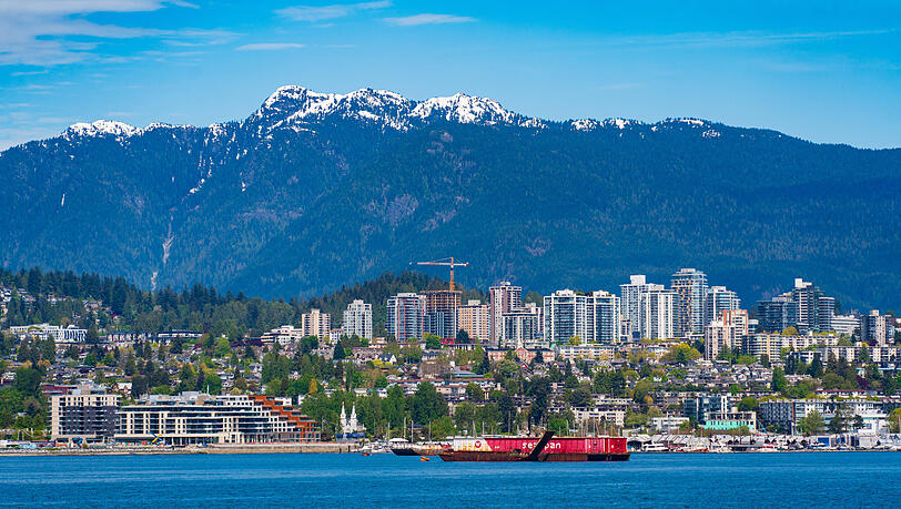Blick auf North Vancouver von Downtown. Blick auf North Vancouver von Downtown.