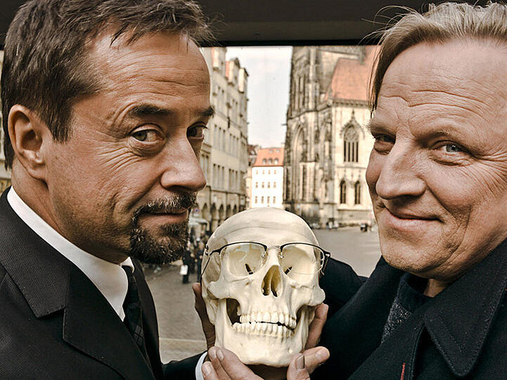 Jan Josef Liefers (l.) und Axel Prahl arbeiten derzeit an einem neuen "Tatort" aus Münster