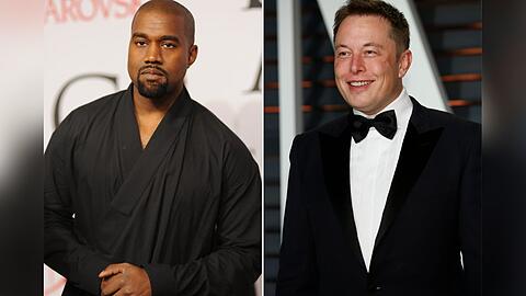 Elon Musk (r.) nimmt sich Kanye West zur Brust.