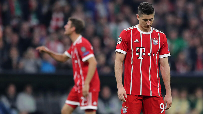 Das Sturmzentrum ist diesmal verwaist: Im Hinspiel gegen Celtic Glasgow (3:0) waren sowohl Robert Lewandowski als auch Thomas Müller (hinten) dabei.