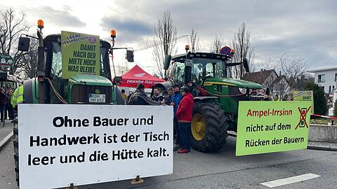 Landwirte protestieren in Biberach.