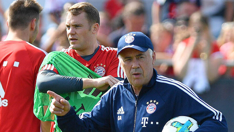 Kapitän Manuel Neuer begleitet Bayern-Trainer Carlo Ancelotti am heutigen Montag zur Champions-League-PK.