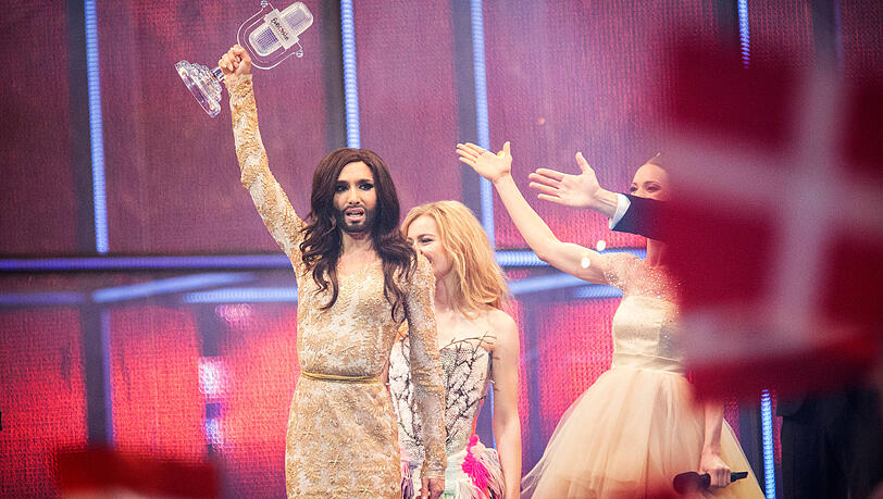 Mit dem Song "Rise Like a Phoenix" hat Conchita Wurst beim Eurovision Song Contest in Kopenhagen den ersten Preis abger&auml;umt.  Foto Gonzales Photo/Christian Hjorth