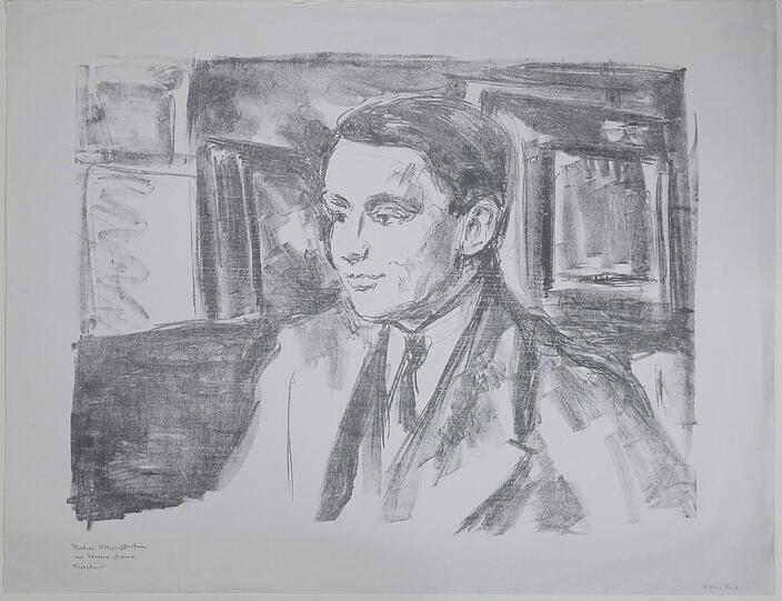 Geschenk von Wolfgang Gurlitt: 1957 schenkte der Berliner Kunsthändler der Städtischen Galerie in Würzburg mehrere Grafiken. Jedes der Blätter ist ein Porträt Wolfgang Gurlitts. Erst jetzt wurden sie im Depot des Kulturspeichers wieder entdeckt. Das Bild oben ist von Edvard Munch.