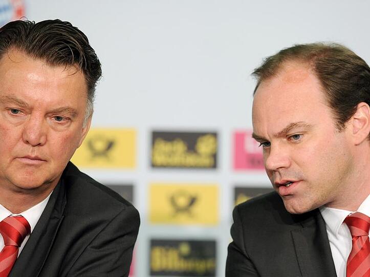 Bayern-Sportdirektor Christian Nerlinger und Trainer Louis van Gaal