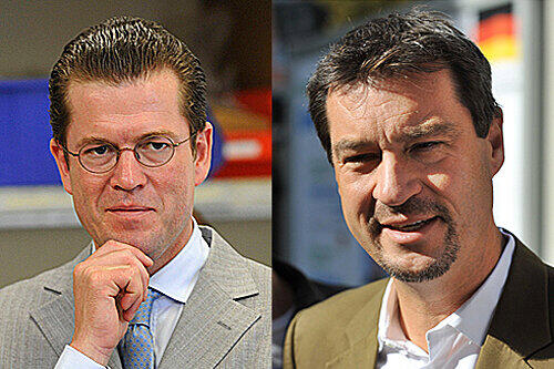 Die beiden CSU-Kronprinzen Karl-Theodor zu Guttenberg (l. und Markus Söder