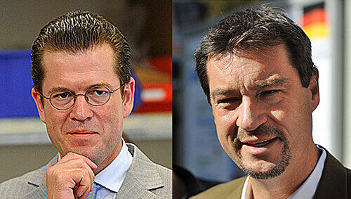 Die beiden CSU-Kronprinzen Karl-Theodor zu Guttenberg (l. und Markus Söder Die beiden CSU-Kronprinzen Karl-Theodor zu Guttenberg (l. und Markus Söder