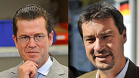 Die beiden CSU-Kronprinzen Karl-Theodor zu Guttenberg (l. und Markus Söder