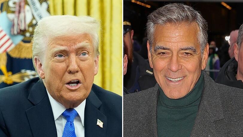 Doland Trump reagiert erbost auf George Clooneys (r.) Interview.