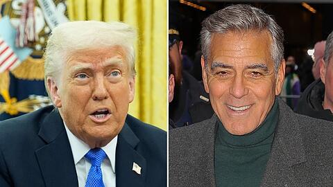 Doland Trump reagiert erbost auf George Clooneys (r.) Interview.