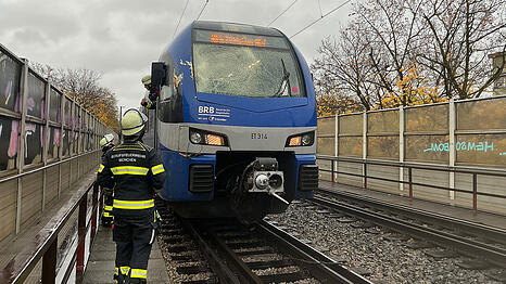 Durch die Wucht des Aufpralls zerbarst die Frontscheibe des Triebfahrzeugs.