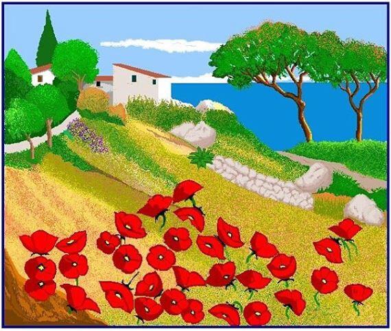 Concha García Zaera kreiert einzigartige Landschaftsbilder mit dem Grafikprogramm "Paint".