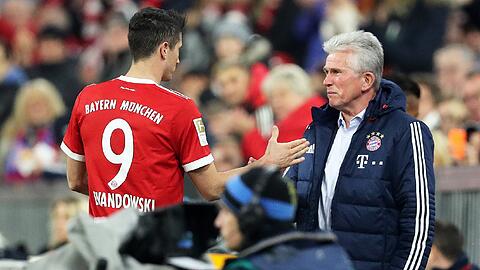 Vertraute beim FC Bayern: Robert Lewandowski (li.) und Coach Jupp Heynckes.