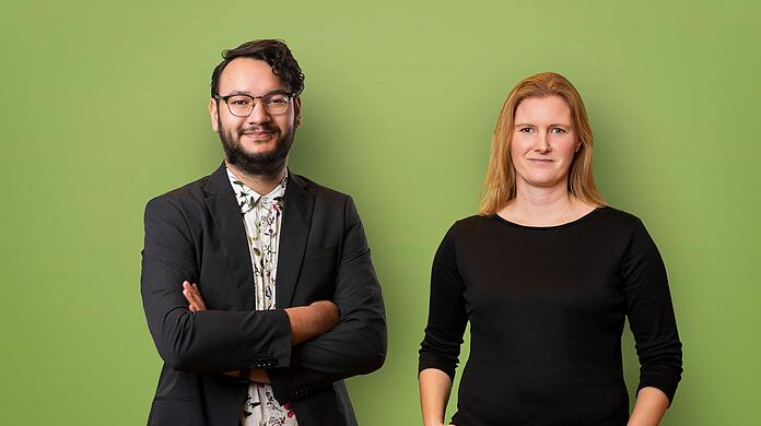 Das neue Vorstandsduo der Münchner Grünen: Svenja Jarchow-Pongratz und Joel Keilhauer.