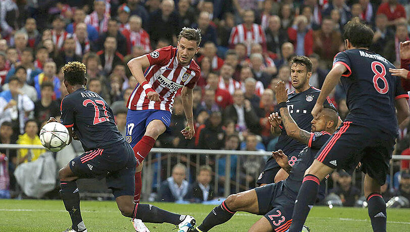 Das Tor des Abends: Atléticos Saúl trifft zum 0:1. Das Tor des Abends: Atléticos Saúl trifft zum 0:1.
