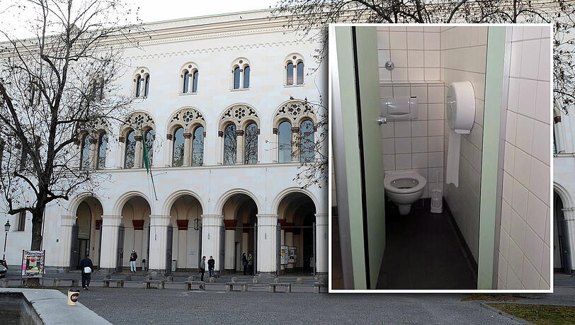 Auf dieser Toilette im LMU-Hauptgebäude am Geschwister-Scholl-Platz wurde die Studentin vergewaltigt. Auf dieser Toilette im LMU-Hauptgebäude am Geschwister-Scholl-Platz wurde die Studentin vergewaltigt.