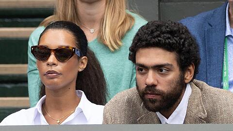 Lilian de Carvalho Monteiro und Noah Becker in Wimbledon.