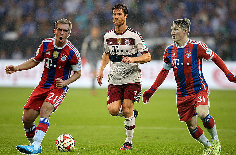 Kann das Trio um Philipp Lahm, Xabi Alonso und Bastian Schweinsteiger zusammenspielen? "Kommt darauf an", sagt der Bayern-Kapitän.