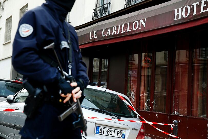 Hier vor dem Café Le Carillon starben 14 Menschen