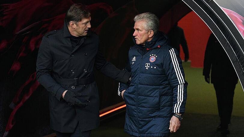 Ralph Hasenhüttl (links) ist beim FC Bayern als Nachfolger von Jupp Heynckes im Gespräch.