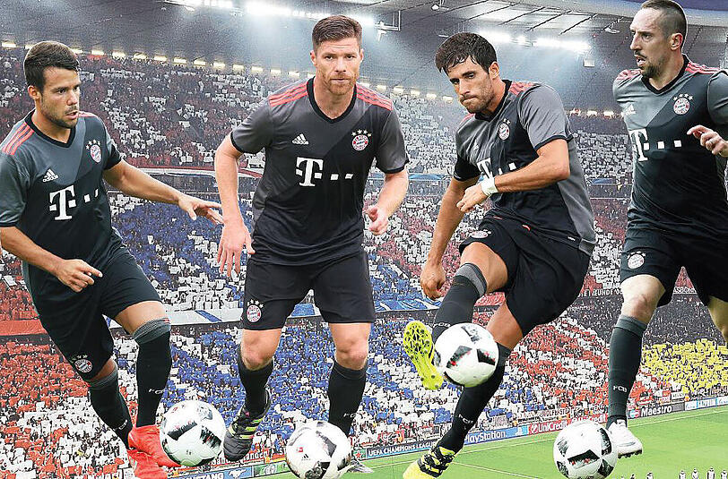 Kampf um die Plätze: Für Holger Badstuber, Juan Bernat, Xabi Alonso, Javi Martínez und Franck Ribery (v.l.) haben die jetzigen Freundschaftspartien mehr als nur Testspielcharakter.
