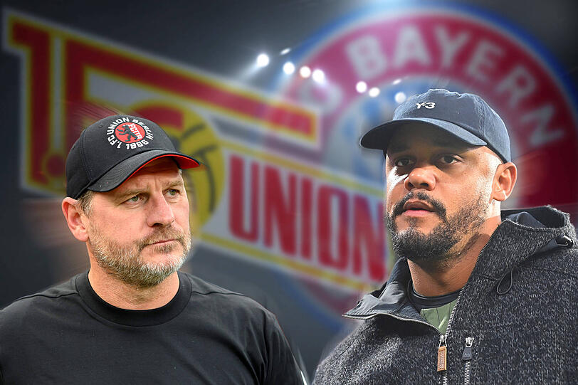 Duell an der Alten Försterei: Union-Coach Steffen Baumgart (l.) und Kompany. Duell an der Alten Försterei: Union-Coach Steffen Baumgart (l.) und Kompany.