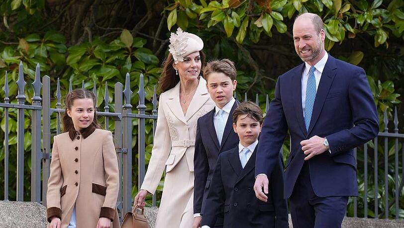 Prinz William und Prinzessin Kate mit ihren Kindern George, Charlotte und Louis an Ostern.