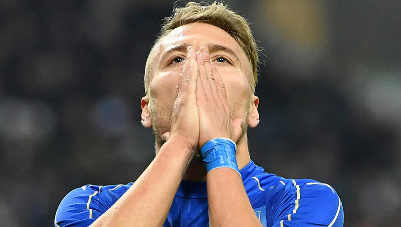 Ciro Immobile im Trikot der italienischen Nationalmannschaft. Ciro Immobile im Trikot der italienischen Nationalmannschaft.