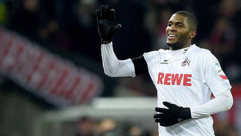 Lieblingsbeschäftigung Torjubel: Anthony Modeste. Lieblingsbeschäftigung Torjubel: Anthony Modeste.