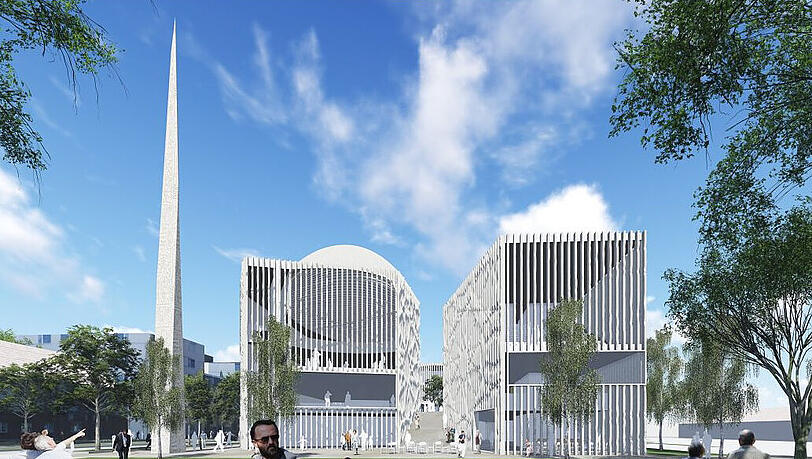 Das Modell der geplanten Moschee an der Dachauer Straße. Das Modell der geplanten Moschee an der Dachauer Straße.