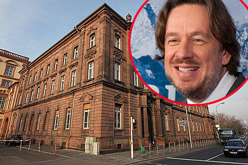 Jörg Kachelmann. Im großen Bild die Mannheimer Justiz-Vollzugsanstalt