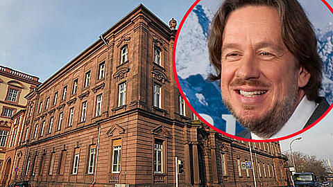 Jörg Kachelmann. Im großen Bild die Mannheimer Justiz-Vollzugsanstalt