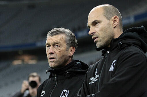 Trainer Alexander Schmidt (rechts), mit Sportdirektor Florian Hinterberger.