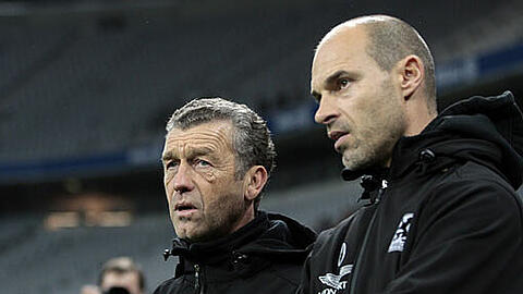 Trainer Alexander Schmidt (rechts), mit Sportdirektor Florian Hinterberger.